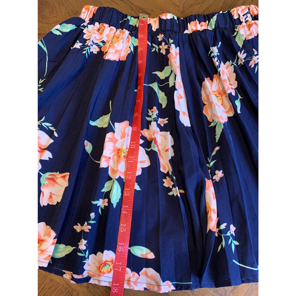 Gomorn Floral Skirt Pleated Flowy Pull On Elastic Waist Size XL - Picture 6 of 8